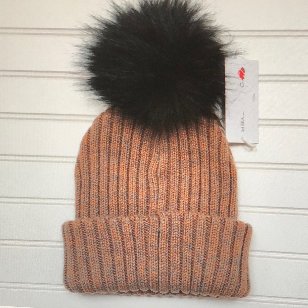 Obermeyer Orange and Gray Knit Beanie